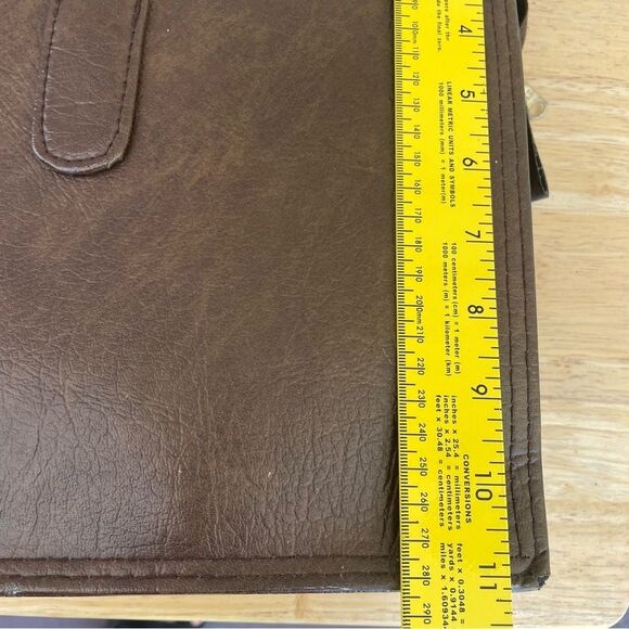 Vintage LL Bean Classic Brown Leather Briefcase Messenger Satchel Bag One Size - Picture 9 of 11